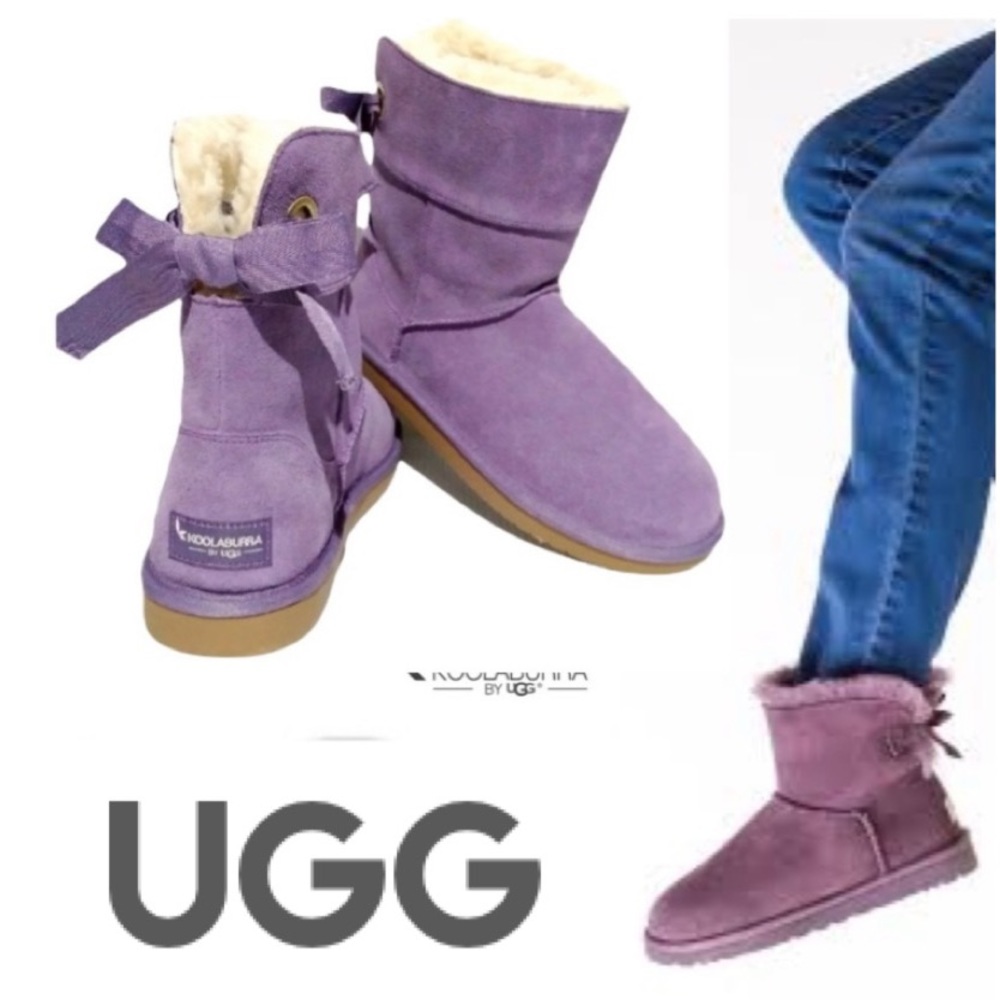 UGG Boots Lavender Purple Bows Koolaburra by UGG Fur Lined Booties